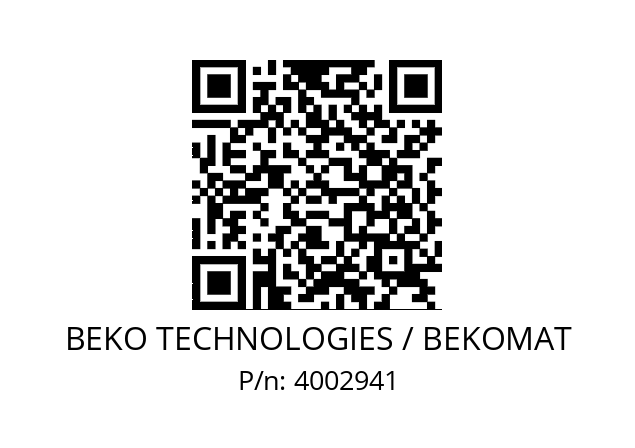   BEKO TECHNOLOGIES / BEKOMAT 4002941