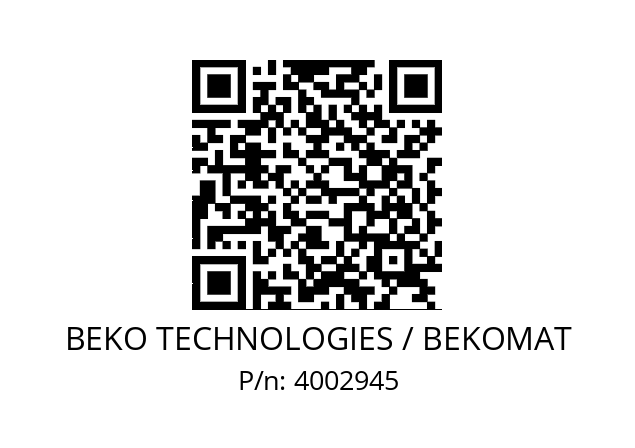   BEKO TECHNOLOGIES / BEKOMAT 4002945