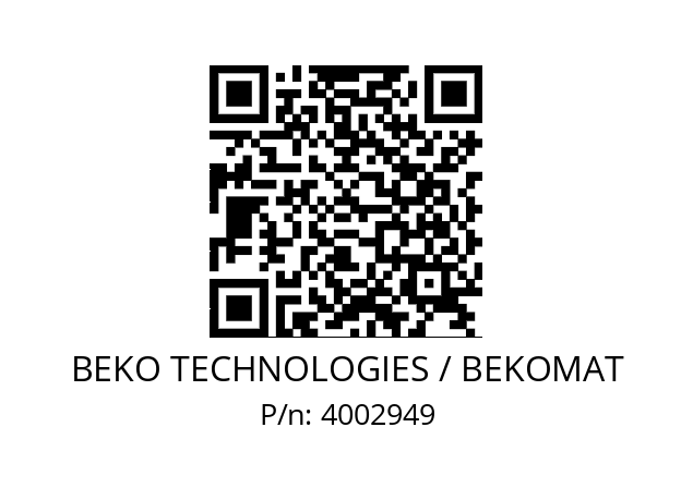   BEKO TECHNOLOGIES / BEKOMAT 4002949