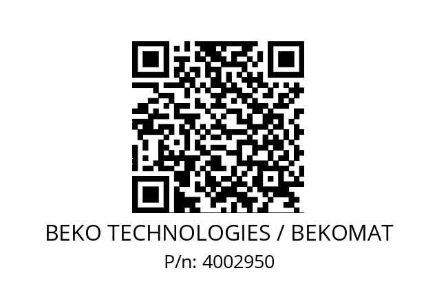   BEKO TECHNOLOGIES / BEKOMAT 4002950