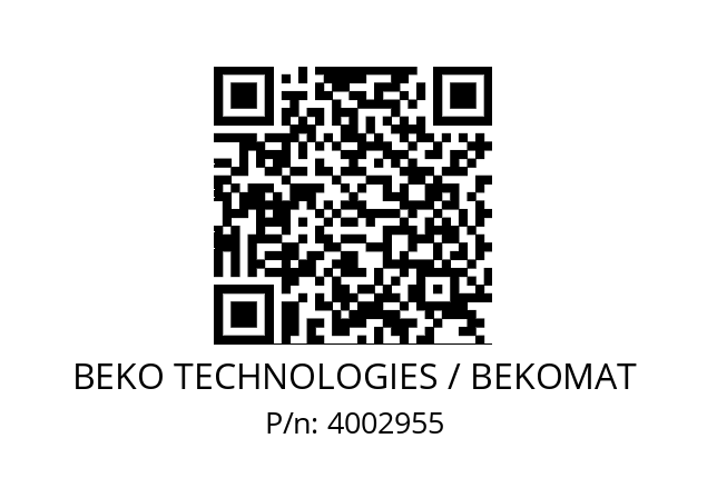   BEKO TECHNOLOGIES / BEKOMAT 4002955