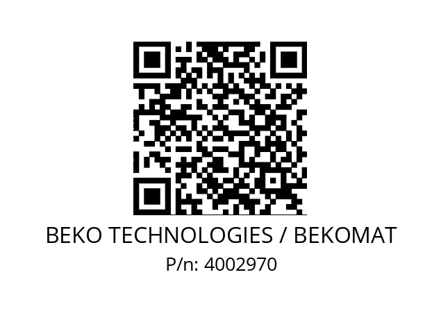   BEKO TECHNOLOGIES / BEKOMAT 4002970