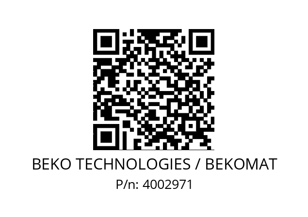   BEKO TECHNOLOGIES / BEKOMAT 4002971