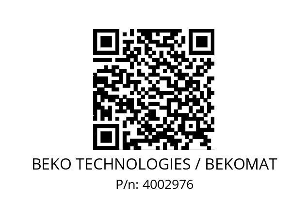   BEKO TECHNOLOGIES / BEKOMAT 4002976