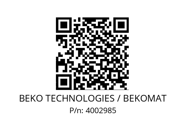   BEKO TECHNOLOGIES / BEKOMAT 4002985