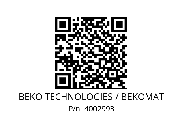   BEKO TECHNOLOGIES / BEKOMAT 4002993