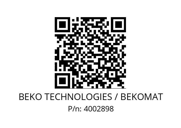   BEKO TECHNOLOGIES / BEKOMAT 4002898