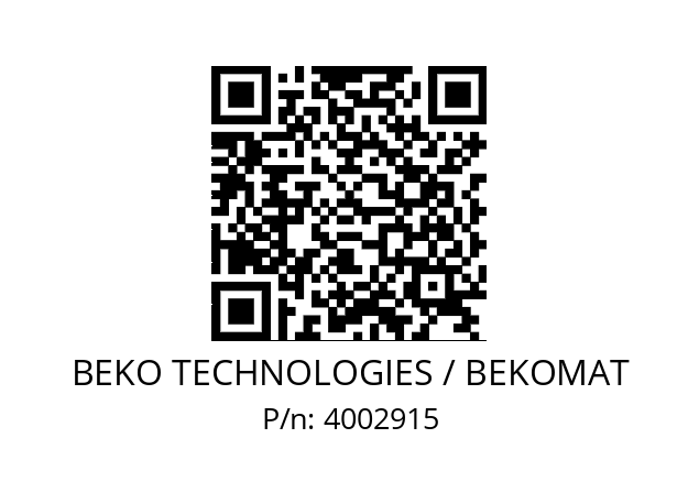   BEKO TECHNOLOGIES / BEKOMAT 4002915