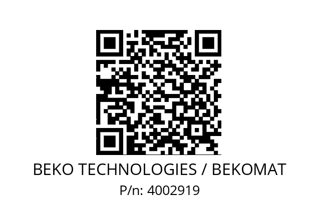   BEKO TECHNOLOGIES / BEKOMAT 4002919