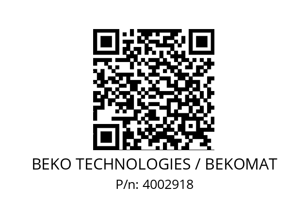   BEKO TECHNOLOGIES / BEKOMAT 4002918