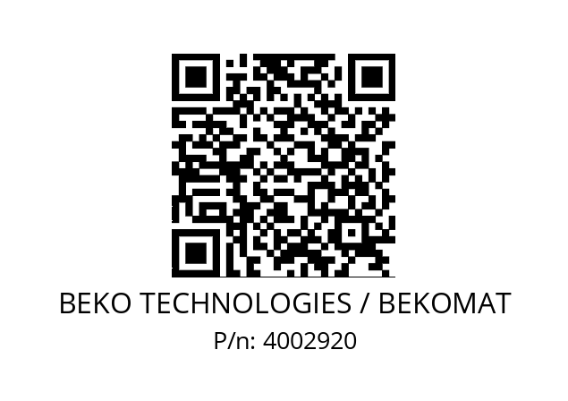   BEKO TECHNOLOGIES / BEKOMAT 4002920