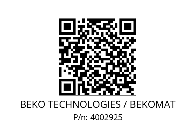   BEKO TECHNOLOGIES / BEKOMAT 4002925