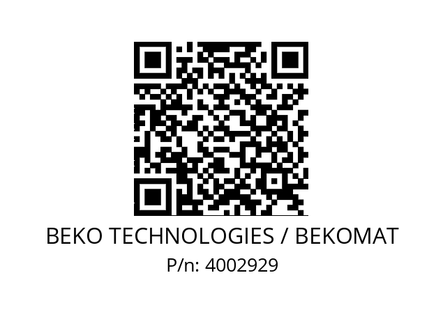   BEKO TECHNOLOGIES / BEKOMAT 4002929