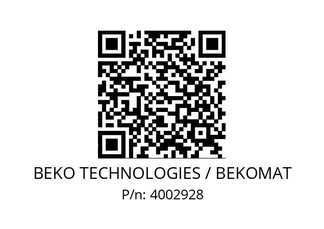   BEKO TECHNOLOGIES / BEKOMAT 4002928