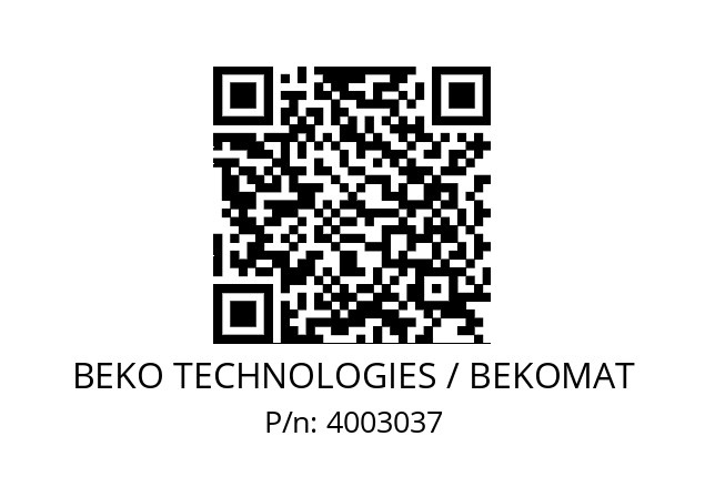   BEKO TECHNOLOGIES / BEKOMAT 4003037