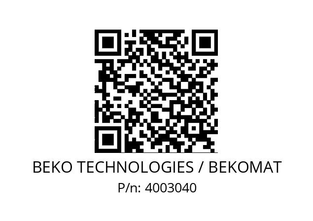   BEKO TECHNOLOGIES / BEKOMAT 4003040