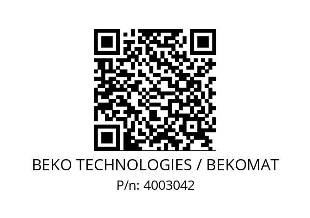   BEKO TECHNOLOGIES / BEKOMAT 4003042