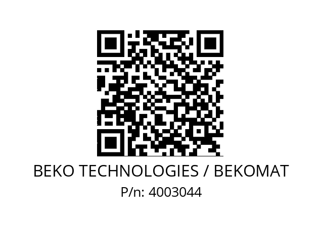   BEKO TECHNOLOGIES / BEKOMAT 4003044