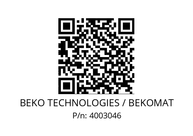   BEKO TECHNOLOGIES / BEKOMAT 4003046