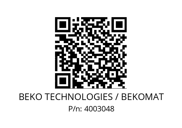   BEKO TECHNOLOGIES / BEKOMAT 4003048