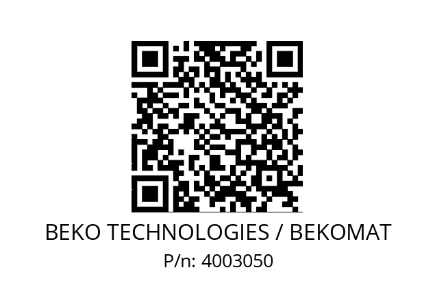   BEKO TECHNOLOGIES / BEKOMAT 4003050