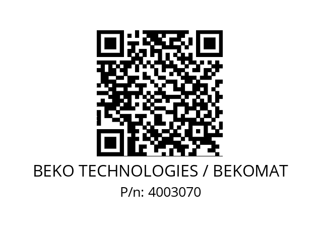   BEKO TECHNOLOGIES / BEKOMAT 4003070