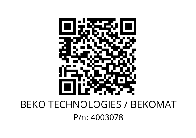   BEKO TECHNOLOGIES / BEKOMAT 4003078