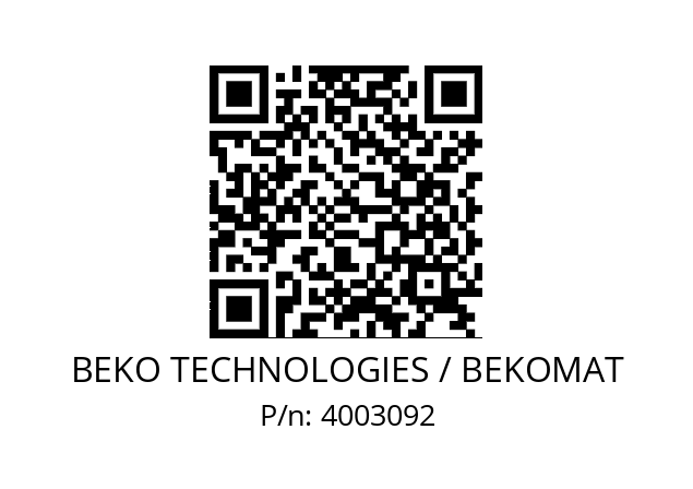   BEKO TECHNOLOGIES / BEKOMAT 4003092