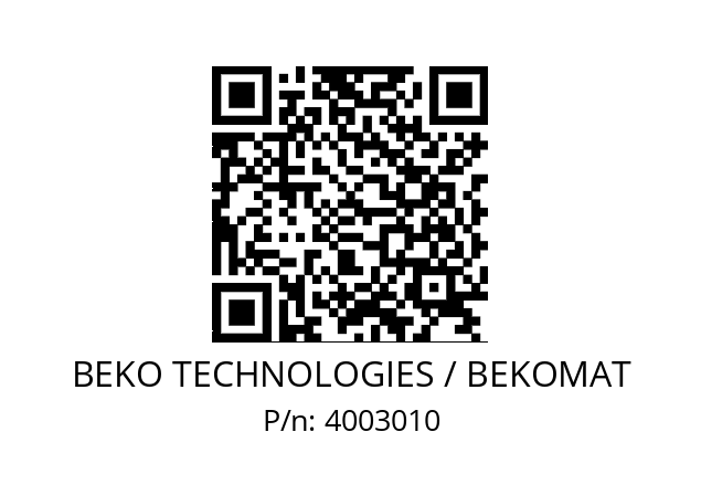   BEKO TECHNOLOGIES / BEKOMAT 4003010