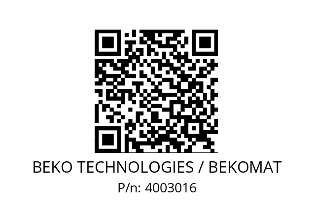   BEKO TECHNOLOGIES / BEKOMAT 4003016