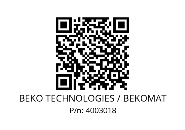   BEKO TECHNOLOGIES / BEKOMAT 4003018