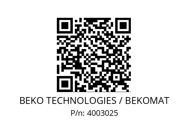   BEKO TECHNOLOGIES / BEKOMAT 4003025