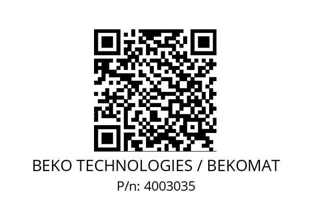   BEKO TECHNOLOGIES / BEKOMAT 4003035