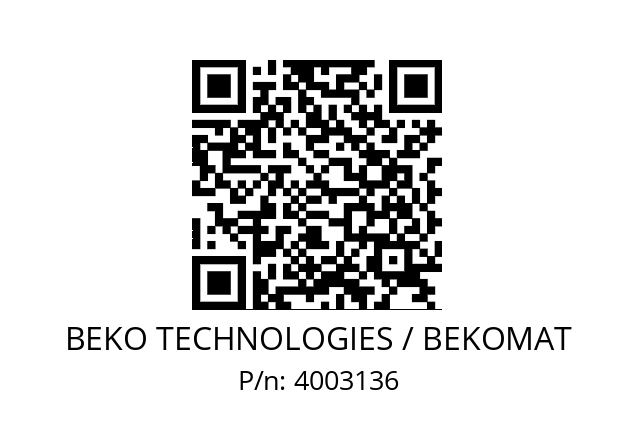   BEKO TECHNOLOGIES / BEKOMAT 4003136