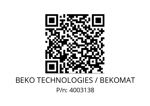   BEKO TECHNOLOGIES / BEKOMAT 4003138