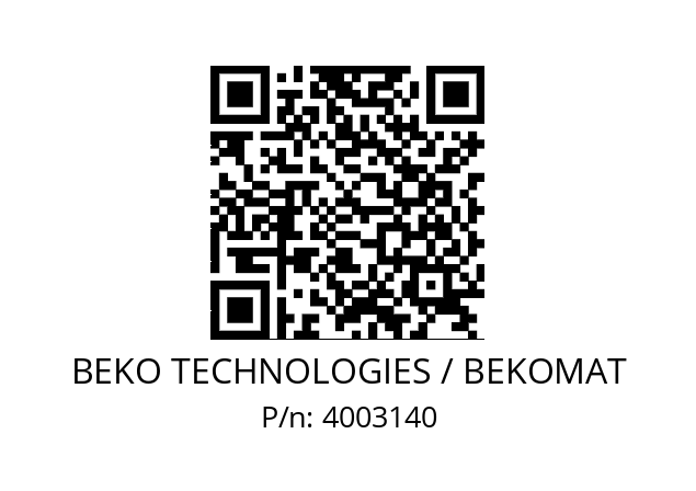   BEKO TECHNOLOGIES / BEKOMAT 4003140