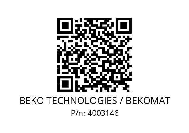   BEKO TECHNOLOGIES / BEKOMAT 4003146