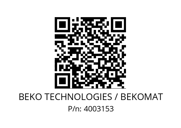   BEKO TECHNOLOGIES / BEKOMAT 4003153