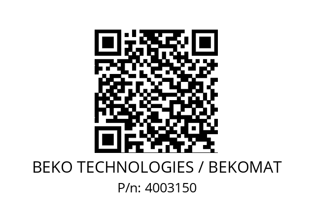   BEKO TECHNOLOGIES / BEKOMAT 4003150