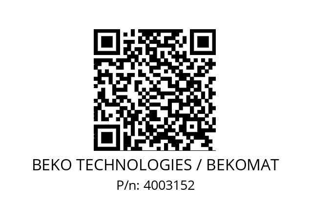   BEKO TECHNOLOGIES / BEKOMAT 4003152