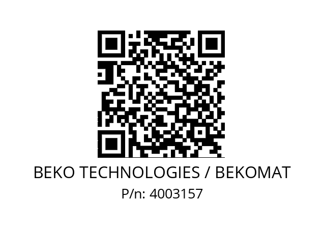   BEKO TECHNOLOGIES / BEKOMAT 4003157