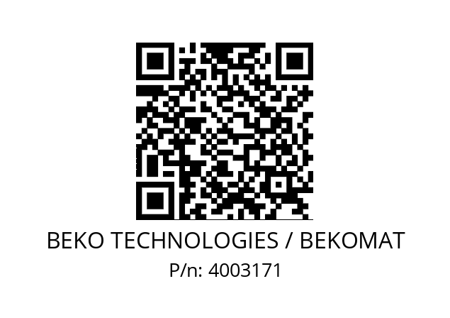   BEKO TECHNOLOGIES / BEKOMAT 4003171