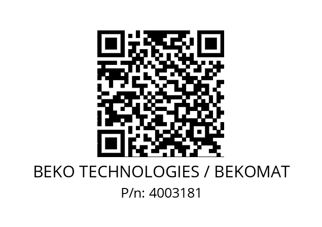   BEKO TECHNOLOGIES / BEKOMAT 4003181