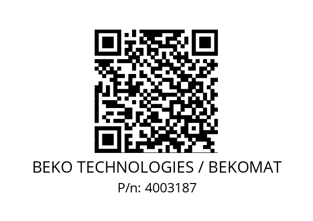   BEKO TECHNOLOGIES / BEKOMAT 4003187