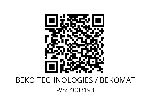   BEKO TECHNOLOGIES / BEKOMAT 4003193