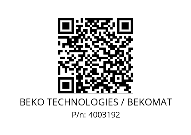   BEKO TECHNOLOGIES / BEKOMAT 4003192