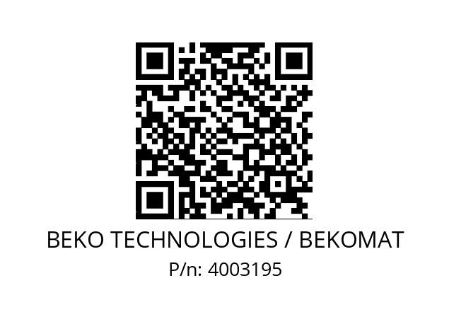   BEKO TECHNOLOGIES / BEKOMAT 4003195