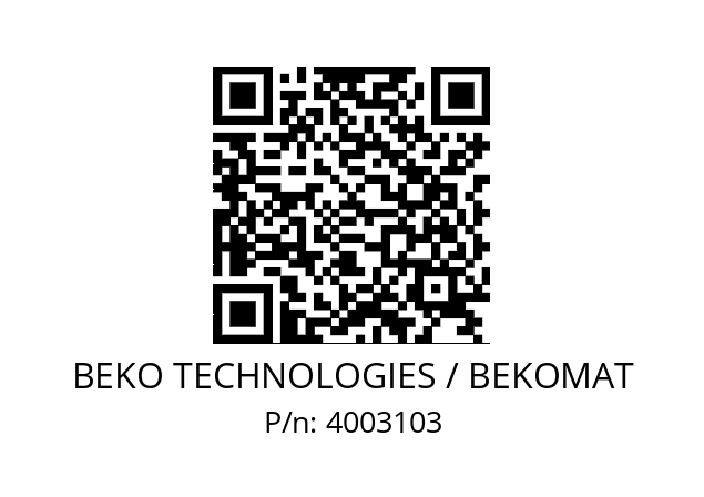   BEKO TECHNOLOGIES / BEKOMAT 4003103