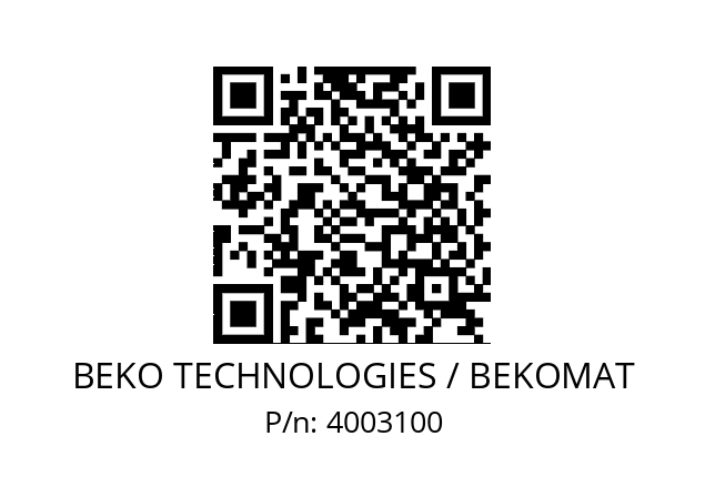   BEKO TECHNOLOGIES / BEKOMAT 4003100