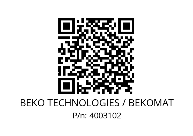   BEKO TECHNOLOGIES / BEKOMAT 4003102